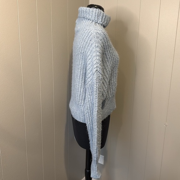 Zara Women’s Small Cable Knit Sweater Turtleneck Cropped Long Sleeve - Picture 3 of 6